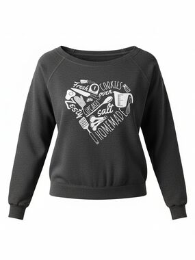 Women’s Dark Gray Scoop-Neck Homemade Baking Graphic Sweatshirt